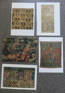 5 unused postcards of tapestries from Burrell Collection Glasgow Scotland museum - Picture 1 of 7