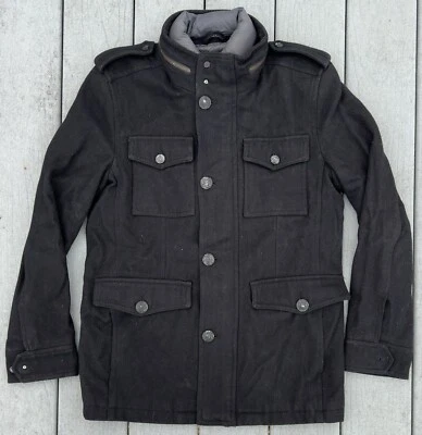 GUESS Military Jacket Men's Small Wool 6 Pocket Quilted Lining Coat Jacket - Image 1 of 4