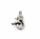 1Pc Pave Diamond Handmade Lobster Lock Clasp Sterling Silver Small lock NS87