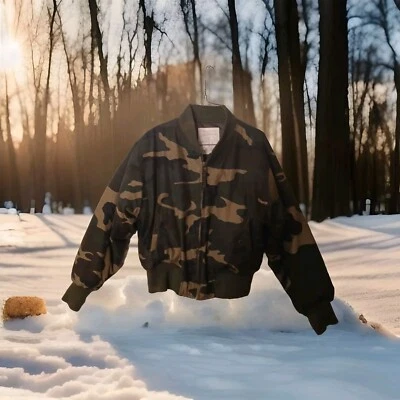 US Army Women's Large Camo Field  Coat Cold Weather Jacket  - Image 1 of 4