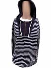 Made for Me Navy & White Hoodie Jumper - UK Ladies Size 10