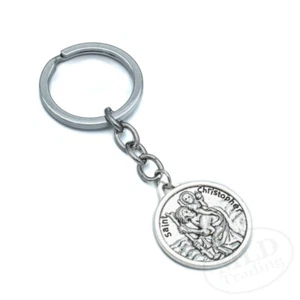 Llavero colgante de oración con medalla de San Cristóbal patrón santo de los viajeros regalo - Imagen 1 de 5