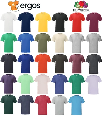 FRUIT OF THE LOOM T-shirt 100% Cotone Girocollo Maglia Uom Manica Corta FR614300 Foto 1 de 4