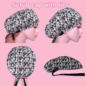 Bride of Frankenstein scrub cap, Horror scrub cap, Halloween Surgical Cap - Picture 1 of 19