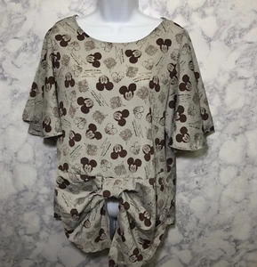Famosa Shirt Blouse Acid Weird Mickey Mouse Style Ears Flash Of Lighting LARGE - Picture 1 of 9