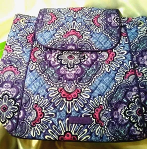 Vera Bradley's DRAWSTRING BACKPACK in LILAC TAPESTRY Pattern Purples, Floral NWT - Picture 1 of 12
