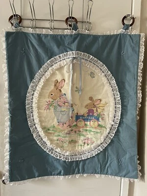Peter Rabbit Beatrix Potter Lace Trim Tapestry Wall Hanging  34” X 31” - Image 1 of 4