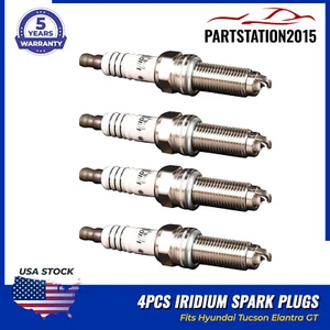 4Pcs Fits Hyundai Tucson Elantra GT Iridium Spark Plugs 18846-11070 SILZKR7B11 - Picture 1 of 8