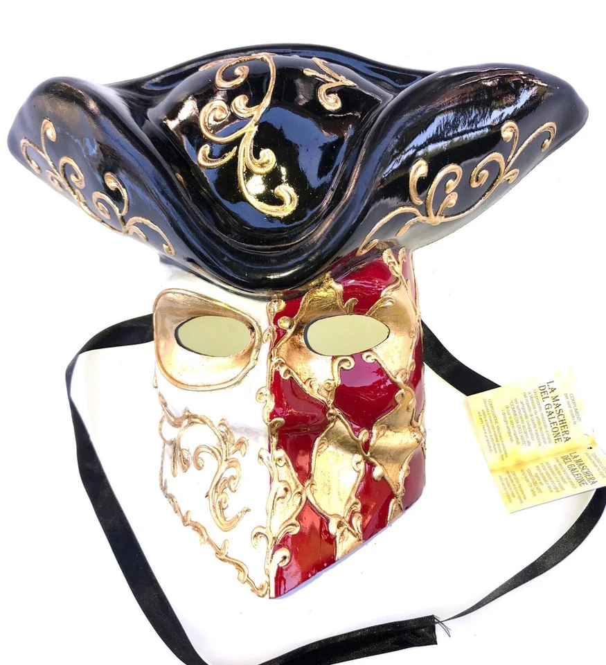 RED GOLD CASANOVA MAMO VENETIAN MASK - Image 1 of 1