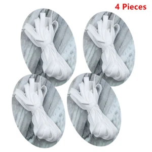 4Pcs White Shoelaces Polyester Dual Layer Hollow Flat Shoestring 120cm * 1cm New - Picture 1 of 7