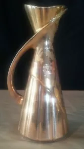Jarrón de oro llorón 24 quilates 7 3/4" rosa interior de Saboya China decorado a mano - Imagen 1 de 7