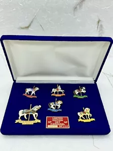 Rare Limited Edition Famous 1800s/1900s Carousel Horses Pin Set 6 #44/250 1980s - Picture 1 of 18