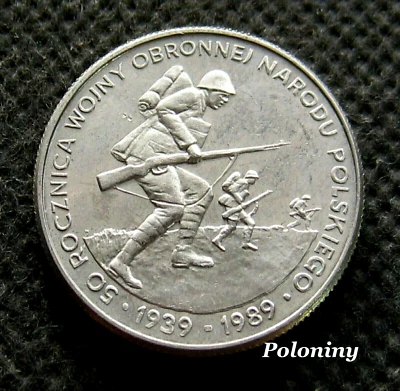 COIN OF POLAND 500 ZLOTY 1989 - 50th ANNIVERSARY OF DEFENSIVE WAR OF POLAND - Image 1 of 2