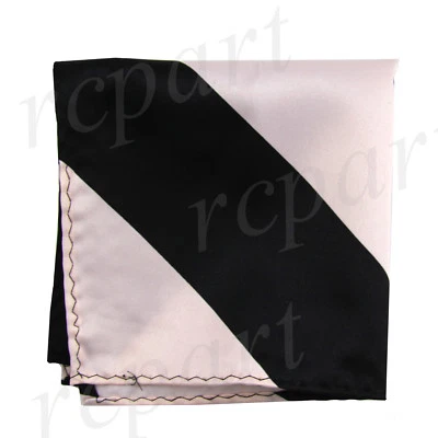 New men's polyester stripes pocket square hankie handkerchief pink black formal - Image 1 of 2