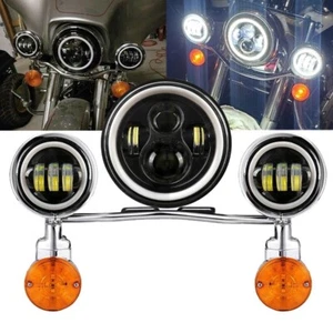 Faro LED de 7 pulgadas y barra de luces de paso de 4,5" para Kawasaki Vulcan VN 500 750 - Imagen 1 de 12