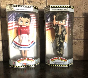 Lot 2 - Vintage Betty Boop 1998 Collectable Fashion Dolls Patriotic Themed - New - Picture 1 of 8