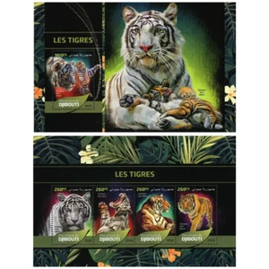 Tigers Stamp Bundle of 2 Panthera Tigris Altaica Souvenir Sheet MNH #1309-1312 - Picture 1 of 13