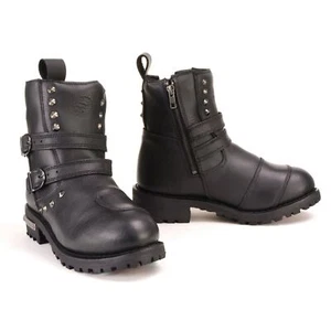Milwaukee Leather Women's Premium Black Leather Double Strap Motorcycle Riding - Bild 1 von 11