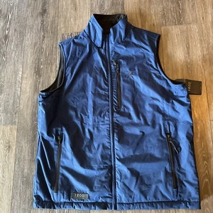 Izod Men's Blue Performx Zipper Reversible Sleeveless Collared Vest Size Medium - Picture 1 of 6