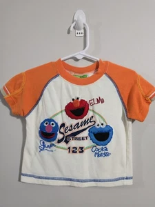 Y2K Vintage 2008 Sesame Street Embroidered Character T-Shirt Baby Size 12M - Picture 1 of 6