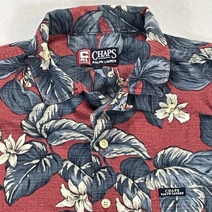 Chaps Ralph Lauren Hemd Herren Large Rot Blumen Hawaii Knopfleiste Freizeit - Bild 1 von 11