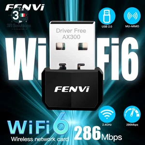 FENVI WIFI 6 Adattatore USB AX300 Scheda Di Rete Mini USB Dongle 2.4Ghz 802.11AX - Zdjęcie 1 z 13