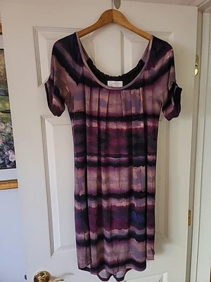 Jessica Simpson Women's Plum Purple Black Watercolor Size 2 Dress - Image 1 of 4