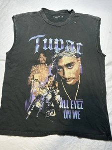 Vintage Abercrombie & Fitch Soft Tank Top Tupac All Eyez On Me Mens XL Faded - Picture 1 of 12