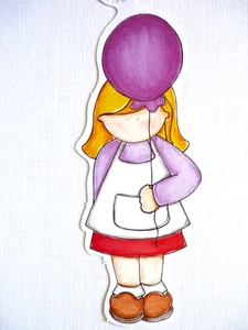 Balloon Girl Birthday Party RETIRED 2005 My Mind's Eye Die Cut - Picture 1 of 1