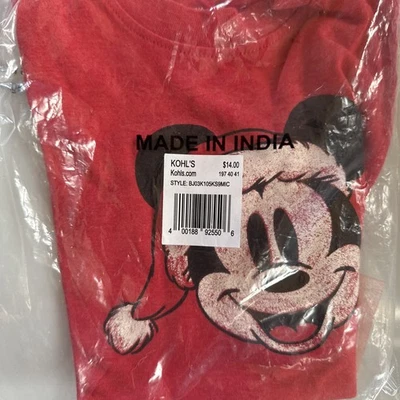 Boys Disneys Christmas Mickey Long Sleeve Shirt. 12M NWT! - Image 1 of 4