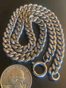 "Reloj Bolsillo Grueso Bordillo Plano Tono Plata/Dorado Claro De Colección/Principios De 15"" Cadena Llavero" - Imagen 1 de 17