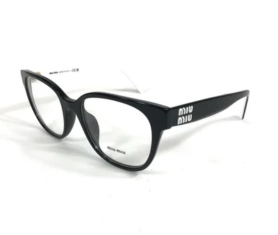 Monturas para gafas Miu Miu VMU02V 10G-1O1 negro blanco cuadrado borde completo 54-19-145 Foto 1 de 4