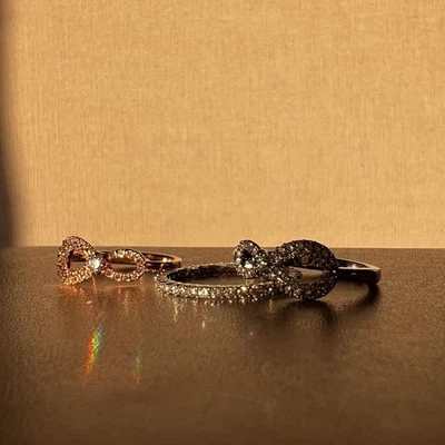 Anillo Swarovski Infinity Cristal Oro Rosa Talla 6 Usado Foto 1 de 4