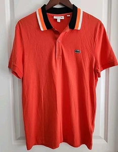 Lacoste Polo Regular Fit Herren Gr. MEDIUM US 4 FR Orange Kurzarm Baumwolle - Bild 1 von 5