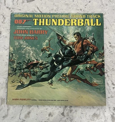 1965 James Bond Sean Connery 007 Thunderball Soundtrack Vinyl Record *Comb Ship* - Image 1 of 4