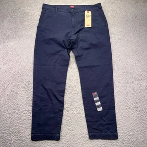 Pantalones chinos Levis XX para hombre 36x30 azul marino estándar cónicos elásticos sarga clásicos - Imagen 1 de 16