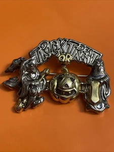 BEST HALLOWEEN WITCH PUMPKIN GHOST BROOCH AND SCARF CLASP! CC919UXX - Picture 1 of 2