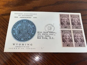 US First Day Cover - Scott 897 - Grandy cachet - Wyoming Statehood - Picture 1 of 1