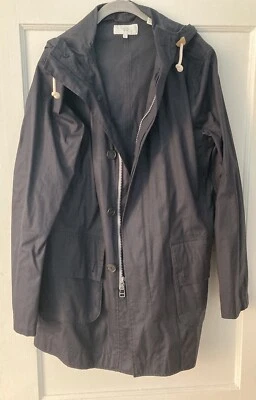 NWOT JACK SPADE NAVY BLUE COTTON HOODIE TRENCH COAT Size: L - Image 1 of 4