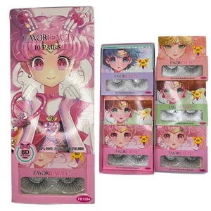 New Favor Beauty Sailor Moon 8D 100% Handmade Mink Eyelashes Set Of 10 Pair HTF - Picture 1 of 3