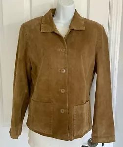 Country Shop Women's Tan Suede Jacket Size Medium - Picture 1 of 8