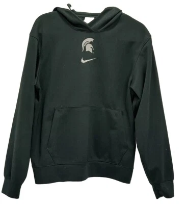 Nike Hombres Pequeño Dri-FIT Michigan State University Spartans Verde Sudadera con Capucha Sparty Foto 1 de 4