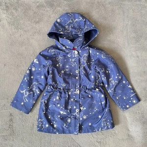 London Fog Mid Weight Blue Stars Galaxy Hooded Long Sleeve Youth Size 6X - Picture 1 of 7