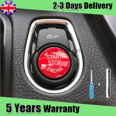 FOR BMW 1 2 3 4 5 SERIES F10 F20 F30 F32 START STOP PUSH BUTTON ENGINE RED UK - Image 1 of 4