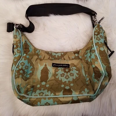 Petunia Pickle Bottom Touring Tote Diaper Bag Green Gold Blue Baby Diaper Bag - Image 1 of 4