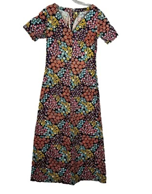 Vestido Psicodélico Vintage Años 60 Mod Cambio Flower Power Muumuu Maxi Retro Talla S/M Foto 1 de 4