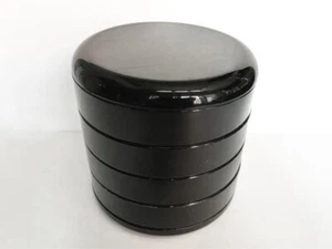 INTERDESIGN ROUND 4-TIER SWIVEL ORGANIZER; BOX w LID, BLACK, USA VTG GUC - Picture 1 of 6