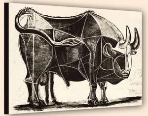 el Toro Picasso art Kunstwerk Wandbild 70x100 le Taureau  the bull A1PP34 - Picture 1 of 3