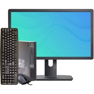 Dell Desktop i5 Computer Mini Pc 8GB RAM 500GB HD 22in Monitor Windows 10 Wi-Fi - Picture 1 of 5