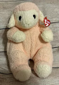 Baby TY 11" Pillow Pal - LAMYBABY Peach Lamb w/Rattle Inside w/Original TY Tag - Picture 1 of 6